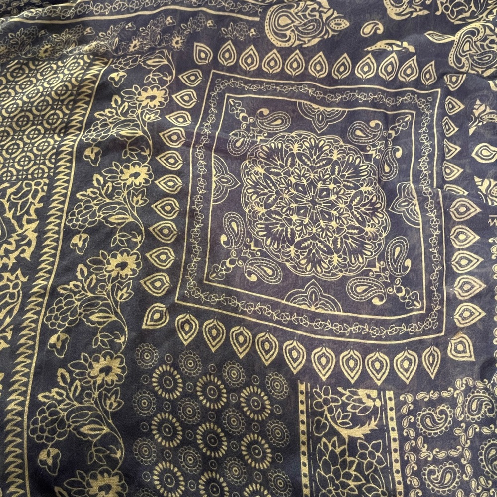 3/$10 Blue & White Paisley Scarf - Picture 2 of 2